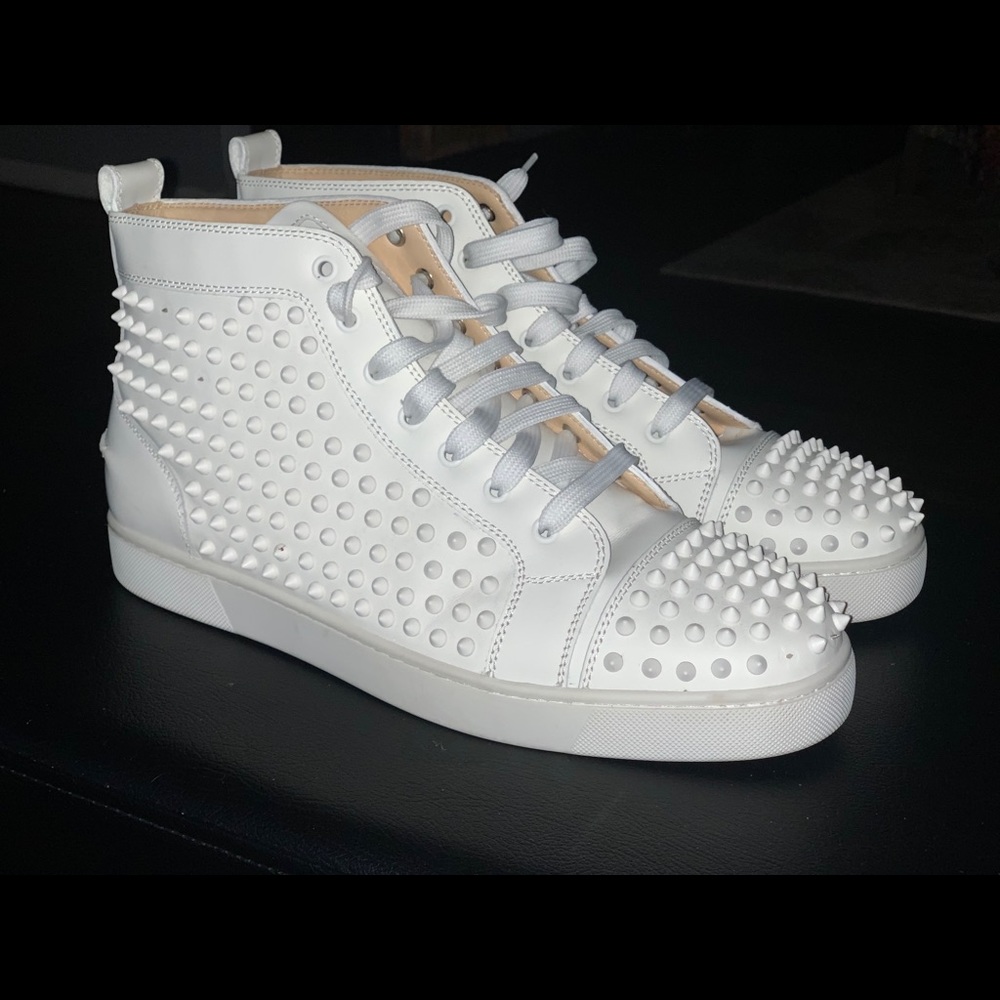 Christian Louboutin White Spikes Men’s Sz 13